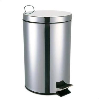 Imagem de Lixeira com Pedal 20 Litros Aço Inox de Cozinha Banheiro - Nobre