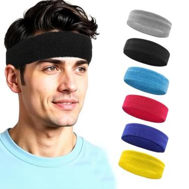 Imagem de Conjunto esportivo com faixa de transpiração absorvente para corrida, academia, ioga, treino, elástico para atividades ao ar livre, exercícios físicos, viagens (multicolorido-6)