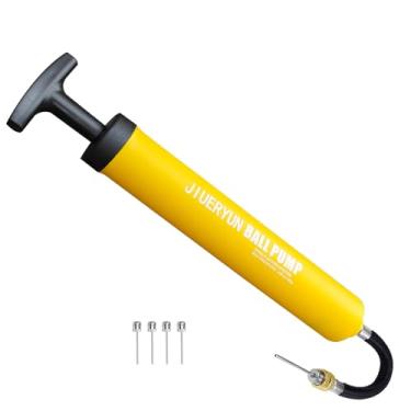 Imagem de Inflador de bola portátil, bomba manual para basquete, bolas de futebol e vôlei (amarelo)