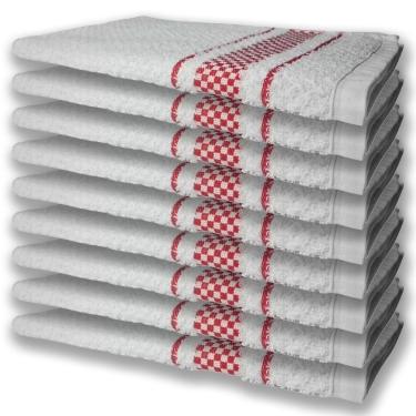 Imagem de 9 Panos De Prato Atoalhado Felpudo Vermelho