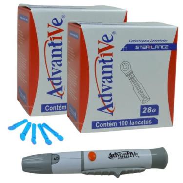 Imagem de 200 Lanceta Glicose Agulha Glicemia + 1 Caneta Lancetadora - Love Saud