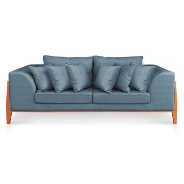 Imagem de Sofá 02 Lugares Lucy 2,25m Base Madeira C05 - D'rossi Bege