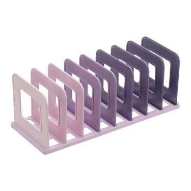 Imagem de PATIKIL Organizador de arquivos vertical, organizador de arquivos de mesa com 8 compartimentos, suporte vertical vertical, divisórias de prateleira ajustáveis de plástico para mesa de escritório