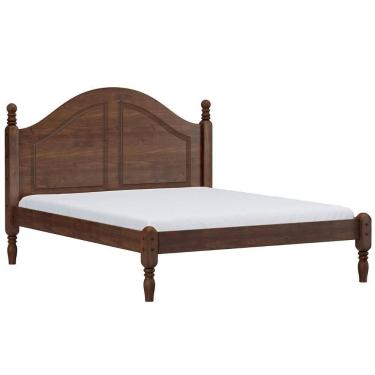 Imagem de Cama Casal Queen 160cm Com Cabeceira Pé Madeira Eduarda Café F07 - Mpozenato