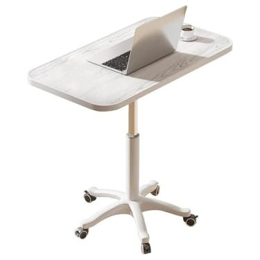 Imagem de Mesa de laptop, mesa de computador pequena com rodízio de freio, rotação de 360°, faixa de elevação 59-80 cm, elevação pneumática, suporte de carga, montagem simples, mesa ajustável em altura C