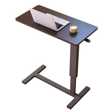 Imagem de Mesa de computador móvel, mesa de pé de altura ajustável com elevação pneumática 80 * 40 cm ajuste de altura 70-90 cm capacidade de rolamento 40 kg (88lb) fácil de montar mesa de apoio sentado A
