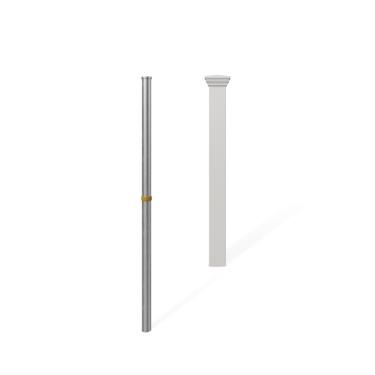 Imagem de Zippity Outdoor Products ZP19003 Newport Finishing No Dig Vinyl Post, 9,5 cm de altura, branco