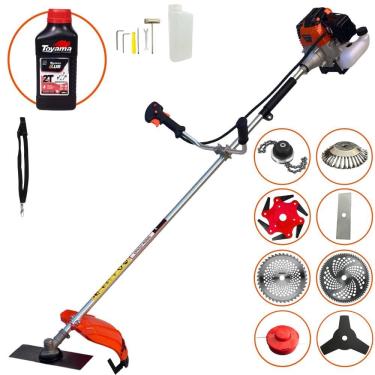 Imagem de Aparador de Grama Import Way 63cc 3HP C/ Carretel + Facas 2 Pontas, 3 Pontas, 6 Pontas, 40 e 80 Dentes de Vídea, Trimmer e Escova de Aço + Óleo Toyama