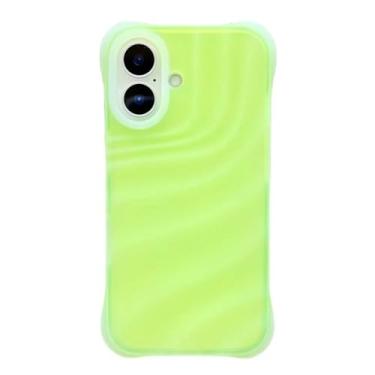 Imagem de HTVJFX Capa de silicone líquido para iPhone 15 com airbag de quatro cantos, anti-queda e à prova de choque (para iPhone 15/verde fluorescente)