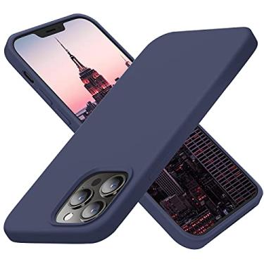 Imagem de Cordking Capa protetora para celular projetada para iPhone 13 Pro, azul marinho | Silicone, ultrafina, à prova de choque, forro de microfibra macio antiarranhões, 6,1 polegadas