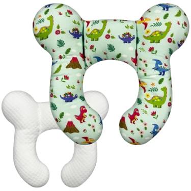 Imagem de DEEZOMO Travesseiro de pescoço de bebê – Travesseiro de cabeça de viagem atualizado para suporte de bebê, apoio de cabeça portátil para crianças e crianças para passeios de carro, aviões, viagens de