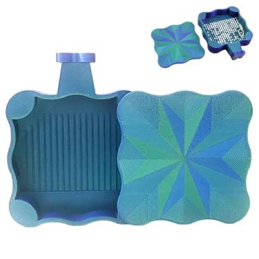 Imagem de Bandeja de pintura de diamante com tampa, bandeja magnética de arte de diamante com capa de glitter, acessórios de pintura de diamante, acessórios de arte de diamante empilháveis e ferramentas para