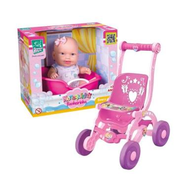 Imagem de Boneca Nenequinha com Banheira Carrinho de Boneca Princesas Disney Faz
