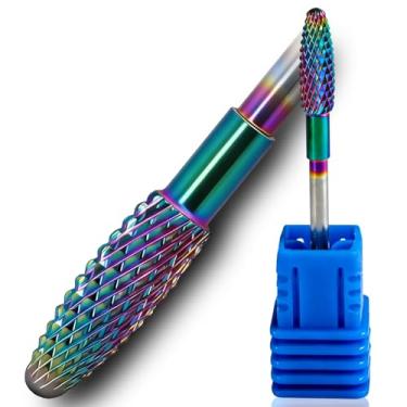 Imagem de FANTEXY Broca de carboneto para unhas, cilindro trich, brocas de tungstênio para remover géis rígidos de acrílico de forma rápida e segura, brocas de 3/81 cm para broca de unha, ferramentas de