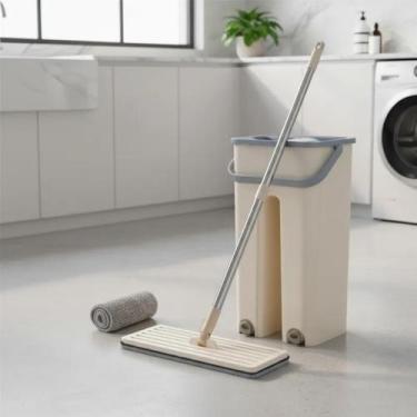 Imagem de Rodo Flat Mop Balde Lava e Seca Pano Limpe Melhor Microfibra Multiuso 