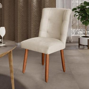 Imagem de Cadeira Cozinha Sala de Jantar Penteadeira Paris Suede Cor:BEGE - DECO