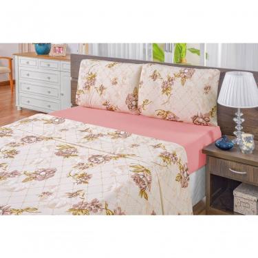 Imagem de Jogo De Cama Malha Queen Quality 04 Peças - Estampa Rosê
