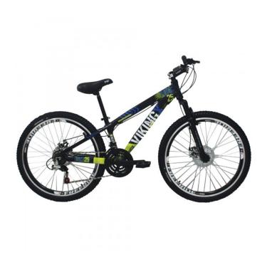 Imagem de Bicicleta Viking X Tuff 25/30 Freeride Aro 26 Freio A Disco 21 Velocidades Cambios Shimano Preto Amarelo Vikingx