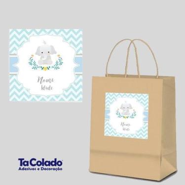 Imagem de Adesivo Personalizado para Sacola Kraft - TaColado, Elefantinho
