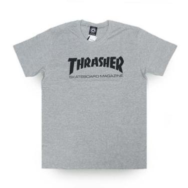 Imagem de Camiseta Thrasher Magazine Skate Mag - Cinza Mescla/Preto-Masculino