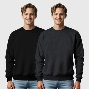 Imagem de Kit 2 Blusas de Frio Moletom Gola Redonda Masculina Benellys-Masculino
