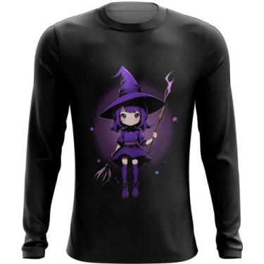 Imagem de Camiseta Manga Longa Bruxa Halloween Púrpura Festa 1 - Kasubeck Store®