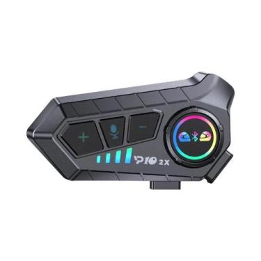 Imagem de Capacete de Motocicleta com Interfone Bluetooth 5.3 à Prova d'Água - A