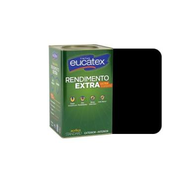 Imagem de Tinta Eucatex 18L Fosco Parede Alto Rendimento Alta Cobertura, Preto