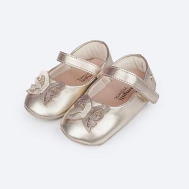 Imagem de Sapato de Bebê Pampili Nina Borboleta Dourado 379690, 14