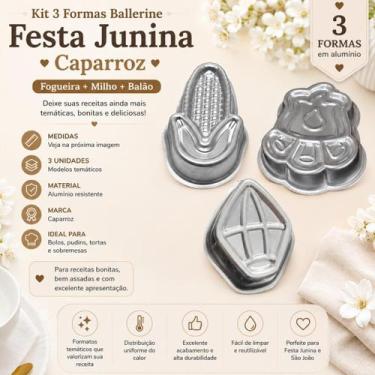 Imagem de Lançamento Kit 3 Formas Festa Junina Ballerine Caparroz Fogueira Milho