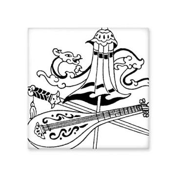 Imagem de Guarda-chuva chinês espada desenho dragão azulejo de cerâmica brilhante decalque pedra adornada tijolo vitrificado