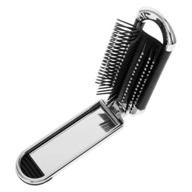 Imagem de STAHAD Pente de almofada de ar portátil dobrável pente de com espelho (prata) pente de cabelo de viagem escova de cabelo com espelho pentes de plástico pentear bolsa pente natural