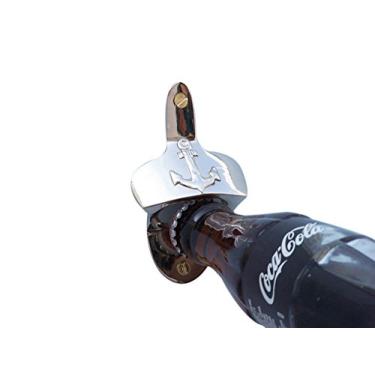 Imagem de Hampton Nautical Abridor de garrafa de âncora cromado montado na parede MC-2101CH Decoração náutica para casa de 7,6 cm