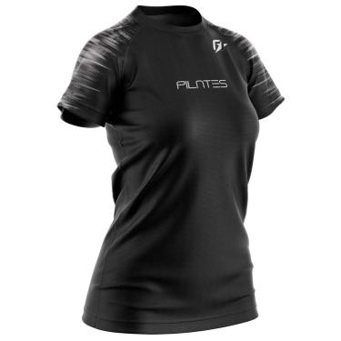 Imagem de Camiseta Baby look Feminina Pilates Tecnodots Preto Cinza-Feminino