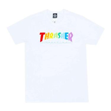 Imagem de Camiseta Masculina Thrasher Rainbow Mag - BRANCO / XG-Masculino