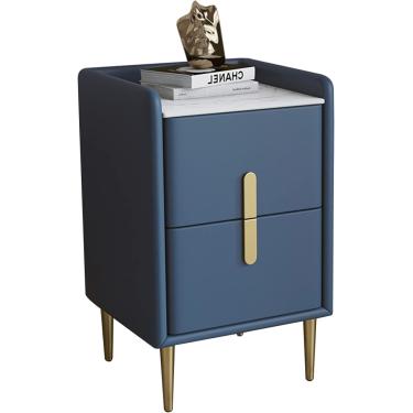 Imagem de Mesa lateral, mesa de cabeceira moderna e simples de madeira maciça, luz do quarto armário lateral multifuncional ultra-estreito de luxo