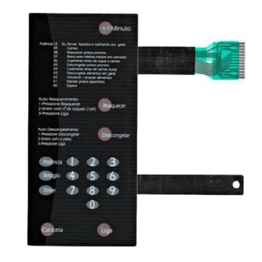 Imagem de Membrana teclado Para Microondas Brastemp Bmp 42 Sem Dourar Preta - TN