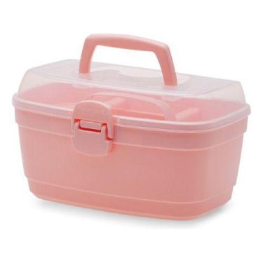 Imagem de Caixa Maleta Multiuso Organizadora Manicure Maquiagem Rosa - Paramount