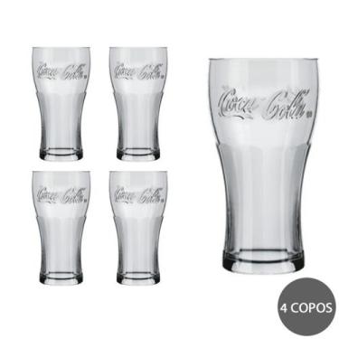 Imagem de Conjunto 4 Copos Coca Cola 470ml Vidro Nadir Suco Agua - NADIR FIGUERE