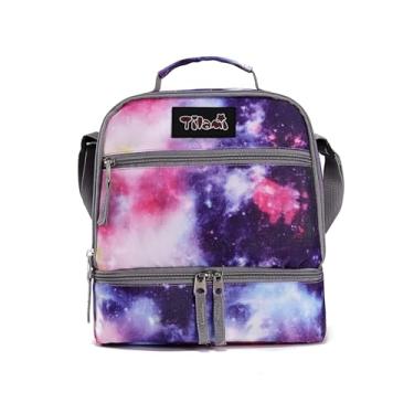 Imagem de Tilami Lancheira com zíper com alça ajustável isolada, bolsas térmicas resistentes à água, bolsas Bentô para crianças pequenas, Roxa, Large, Ajustável, Bento