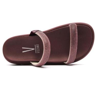 Imagem de Papete Vizzano Feminina Strass Brilho Tratorada Original, Vinho, 38