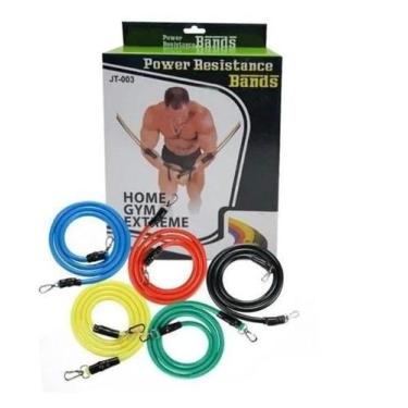 Imagem de  Kit Extensor Elástico 11 Peças Exercício Fitness Pilates - Bc Bora Co
