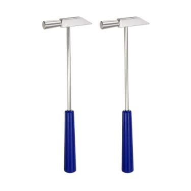 Imagem de HARFINGTON 2 peças de martelo de metal de plástico pequeno de dupla face, 20 cm, triângulo redondo, cabeça dupla, martelo multifuncional para joias, relógio, artesanato, azul