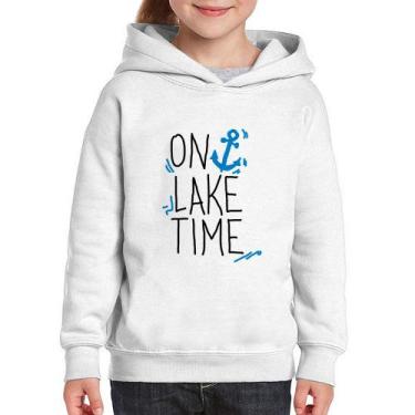 Imagem de Moletom Infantil On Lake Time - Foca na Moda, Branco, 14