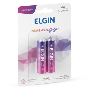 Imagem de Pilha Recarregável Pequena AA 2700MAH 1.2V Blister com 02 - ELGIN, 2