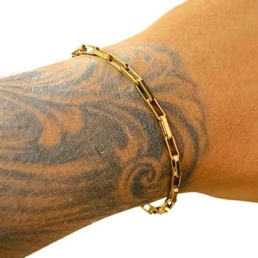Imagem de Pulseira Masculina Elo Tijolinho Bracelete Banhada Ouro Fino - Azmar S