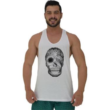 Imagem de Regata Menos Cavada Masculina MXD Conceito Forest Skull, Branco, P