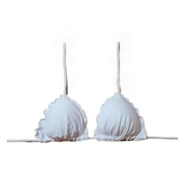Imagem de Biquíni feminino frufru ripple branco com bojo parte de cima avulso - 