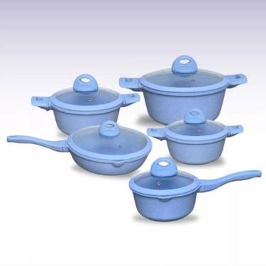 Imagem de Conjunto De Panelas Versáteis E Estilosas Com Cor Azul Bebê Para Prese