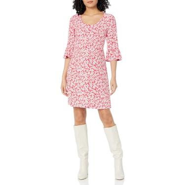 Imagem de Draper James Rent the Runway Vestido floral de manga sino pré-amado, rosa, 38